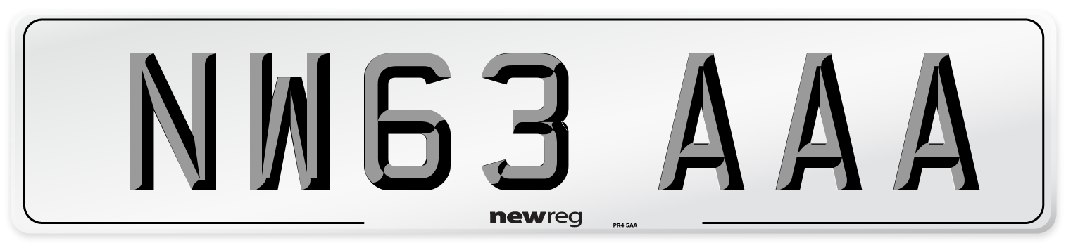 NW63 AAA Number Plate from New Reg